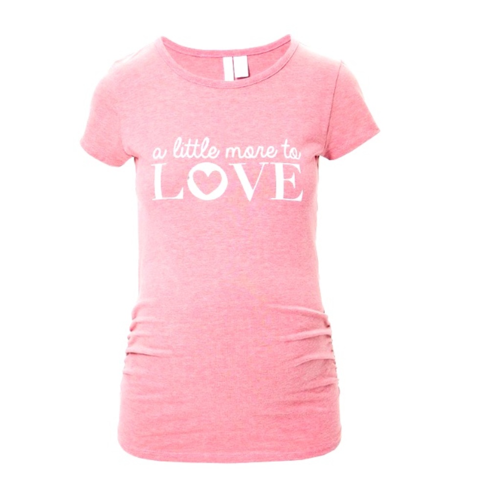 Planet Motherhood - Heather Pink 'A Little More to Love' Ruched Short-…